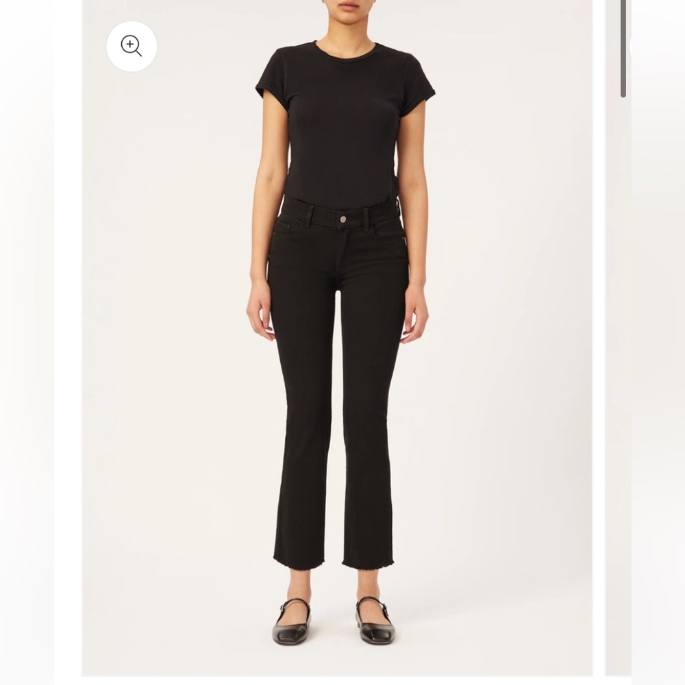DL 1961 Mara Mid Rise Straight Instasculpt Ankle Black Jeans Sz 31